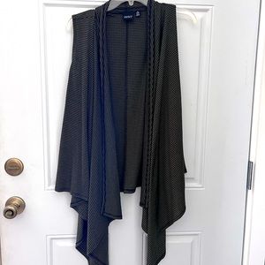 Striped Sleeveless Cardigan